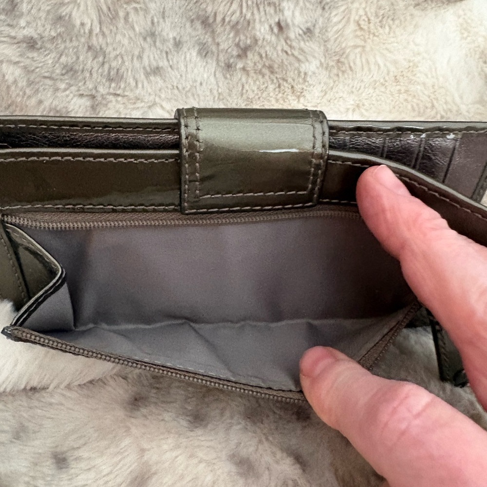 Vintage Coach Grey shiny patten Women's leather wallet - Picture 5 of 11